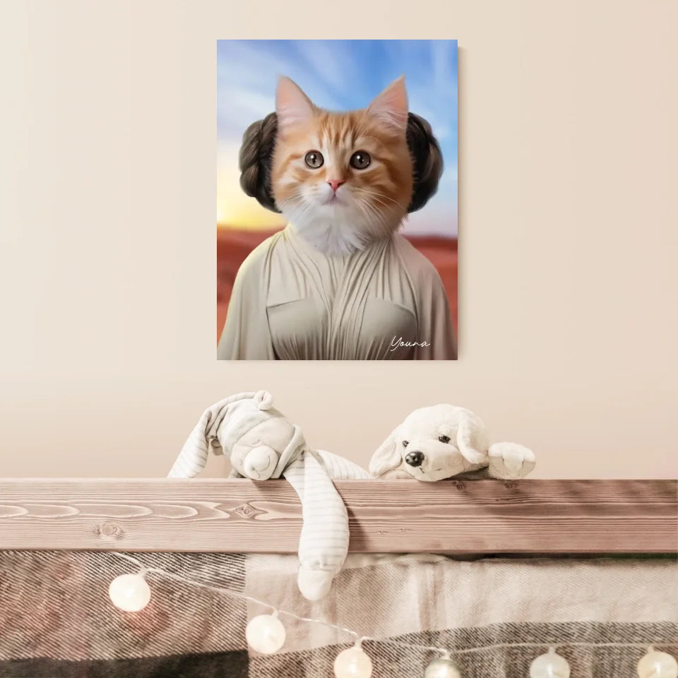 Tableau Animaux Portrait Personnalisé Princesse Leia Tatooine