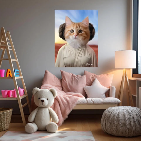 Tableau Animaux Portrait Personnalisé Princesse Leia Tatooine