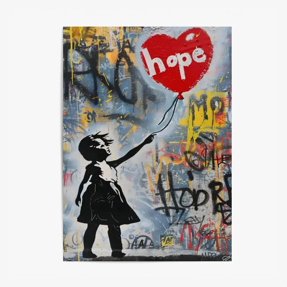 Affiche Et Tableau Street Art Girl With Balloon Heart