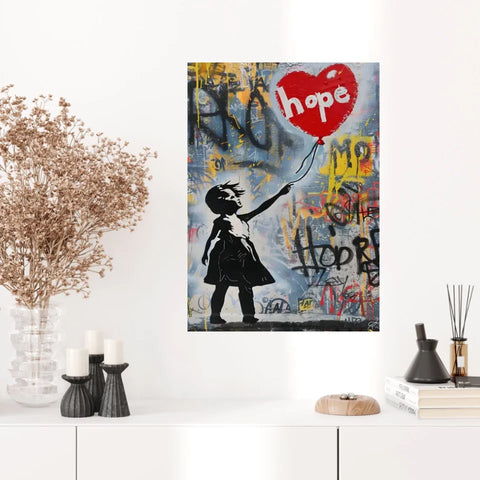 Affiche Et Tableau Street Art Girl With Balloon Heart