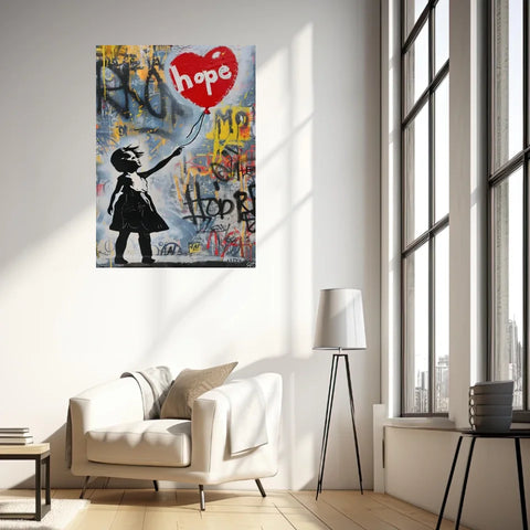 Affiche Et Tableau Street Art Girl With Balloon Heart