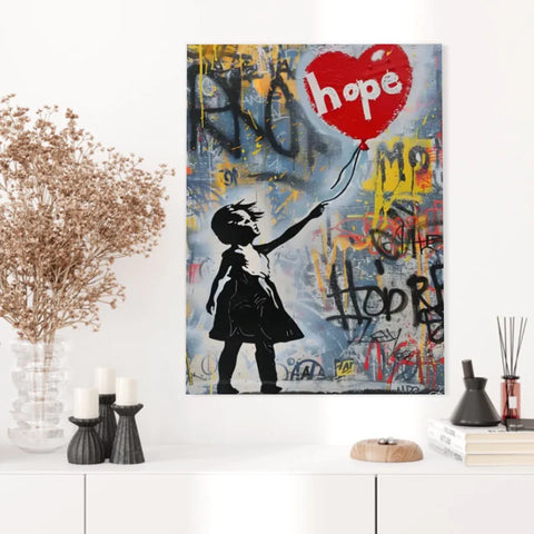 Affiche Et Tableau Street Art Girl With Balloon Heart