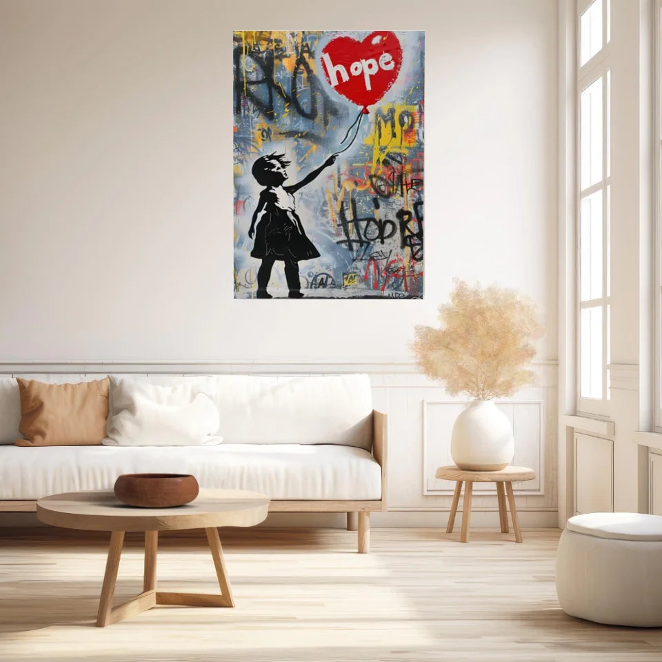 Affiche Et Tableau Street Art Girl With Balloon Heart