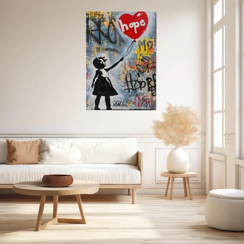 Affiche Et Tableau Street Art Girl With Balloon Heart