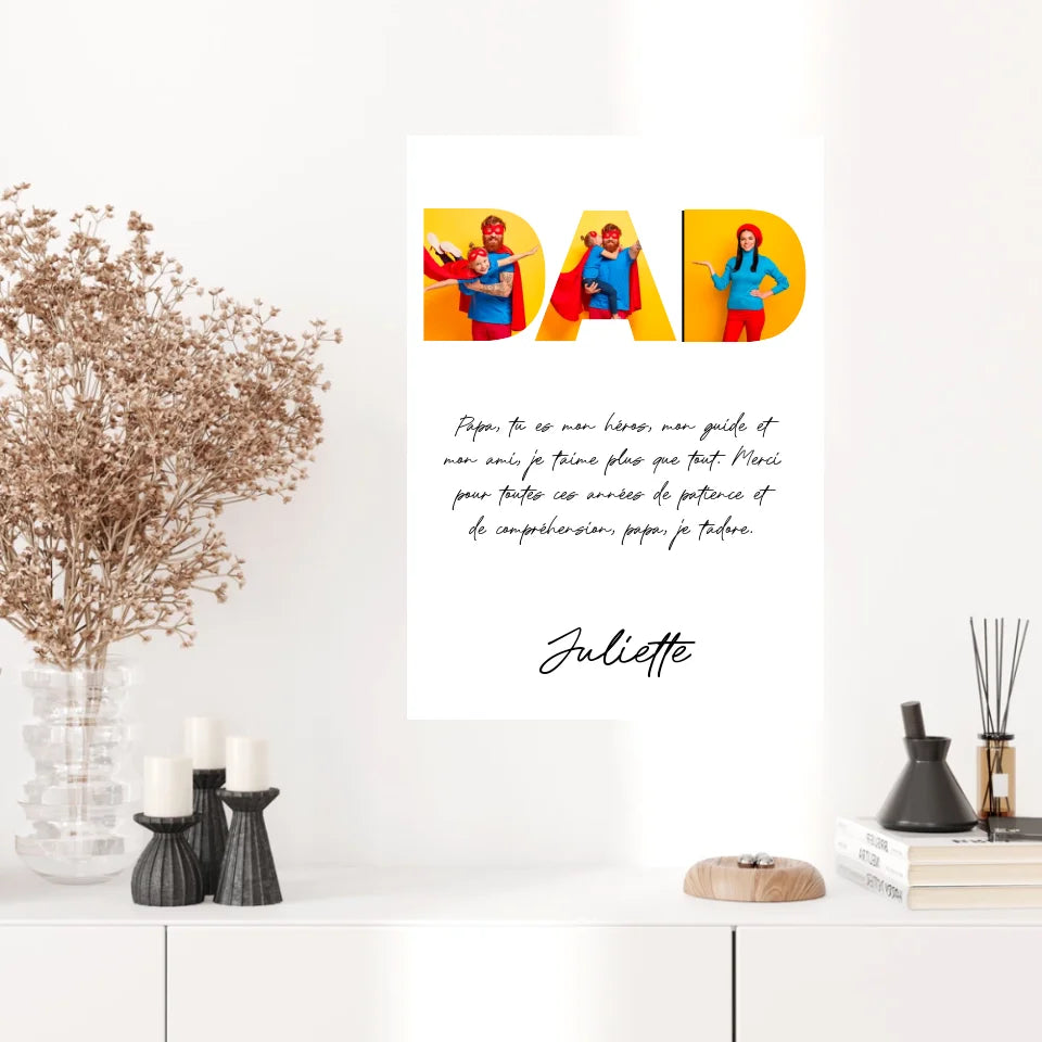 Tableau Famille Personnalisable Photo Dad