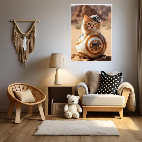 Tableau Animaux Portrait Personnalisé Star BB-8