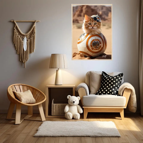 Tableau Animaux Portrait Personnalisé Star BB-8