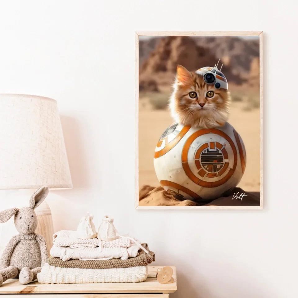 Tableau Animaux Portrait Personnalisé Star BB-8