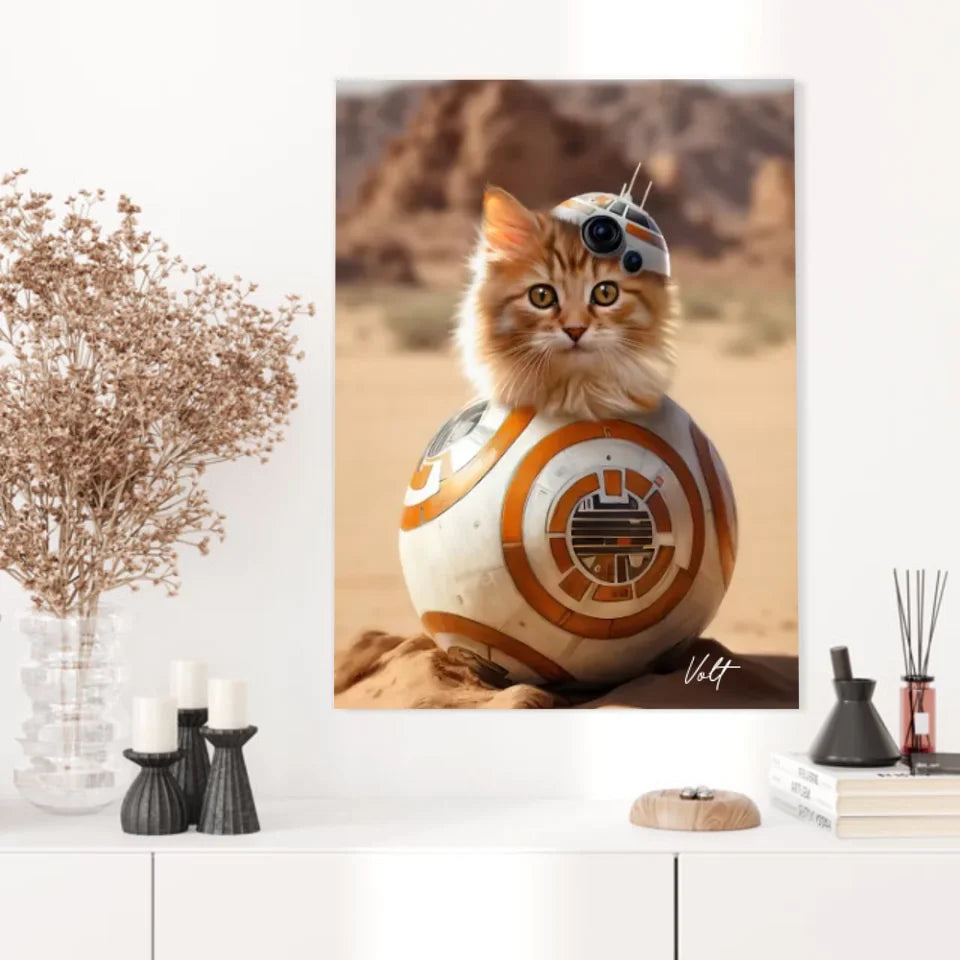 Tableau Animaux Portrait Personnalisé Star BB-8