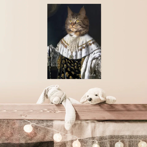 Tableau Animaux Portrait Personnalisé Renaissance Roi Louis XVIII de France