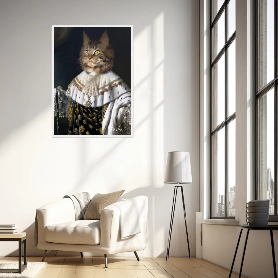 Tableau Animaux Portrait Personnalisé Renaissance Roi Louis XVIII de France