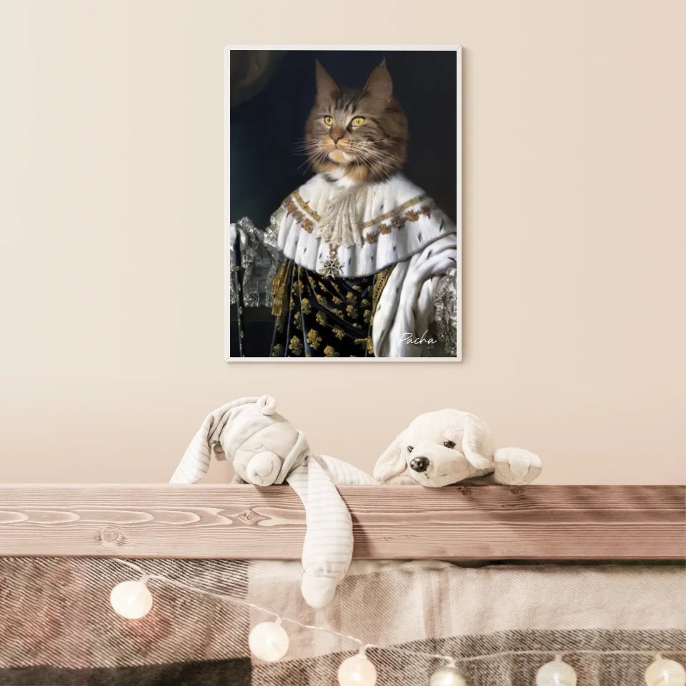 Tableau Animaux Portrait Personnalisé Renaissance Roi Louis XVIII de France