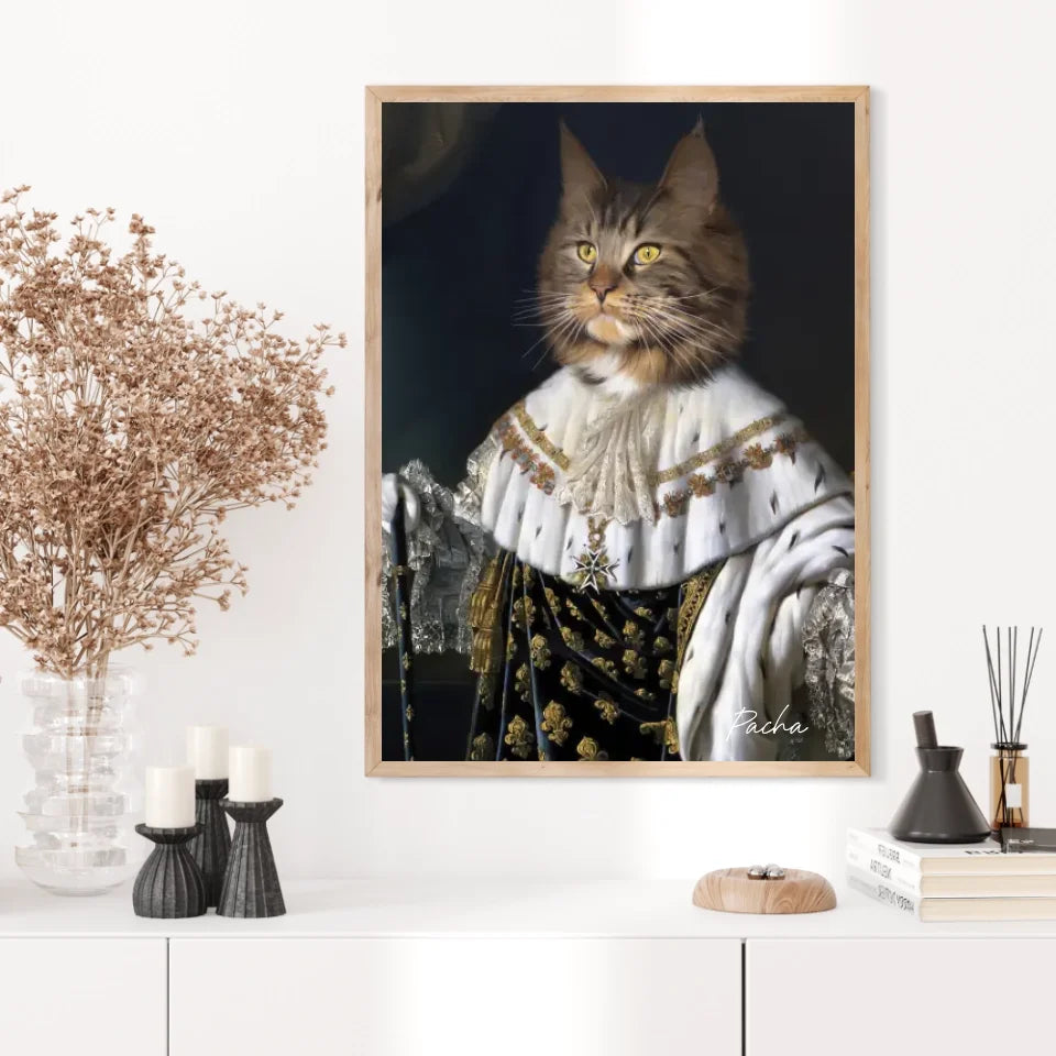 Tableau Animaux Portrait Personnalisé Renaissance Roi Louis XVIII de France