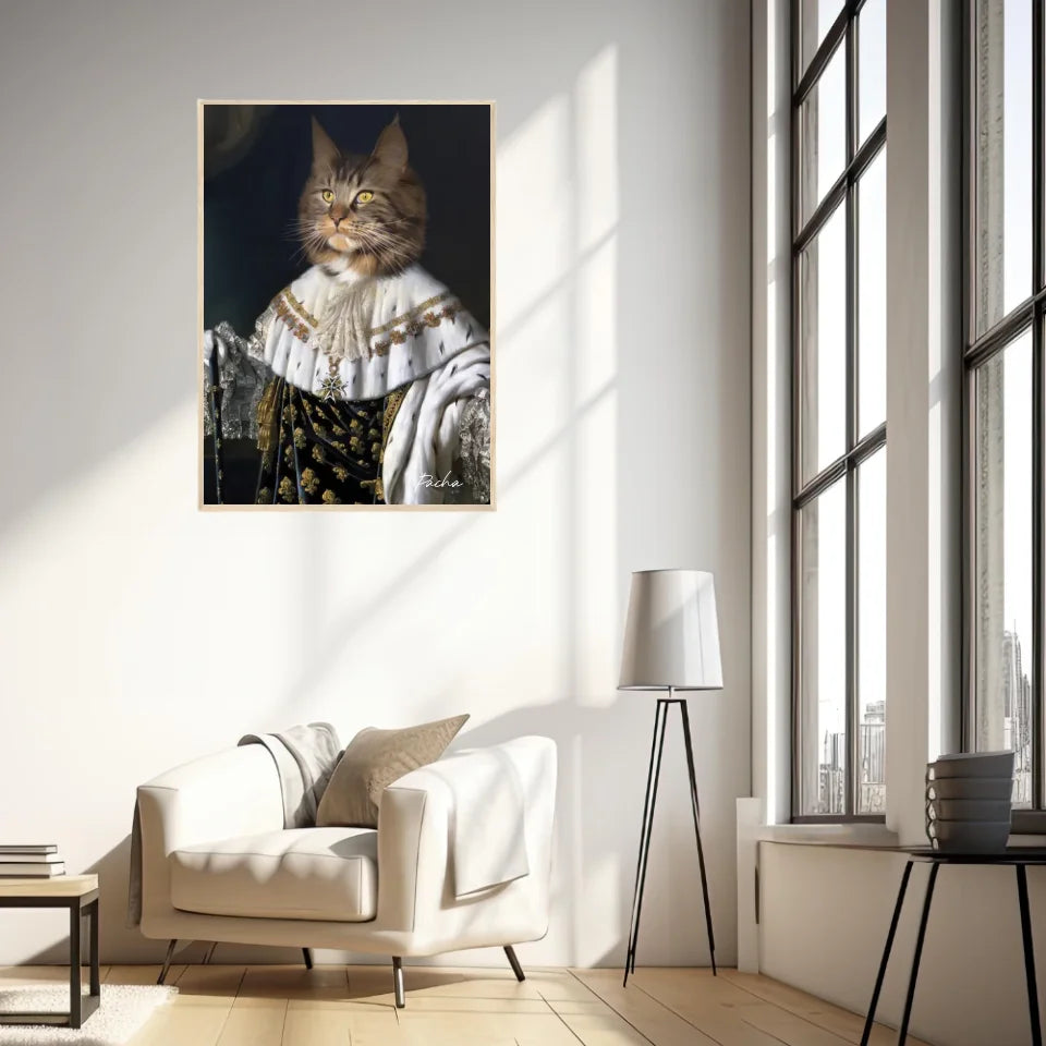 Tableau Animaux Portrait Personnalisé Renaissance Roi Louis XVIII de France