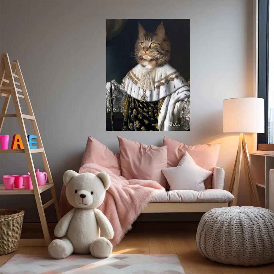 Tableau Animaux Portrait Personnalisé Renaissance Roi Louis XVIII de France