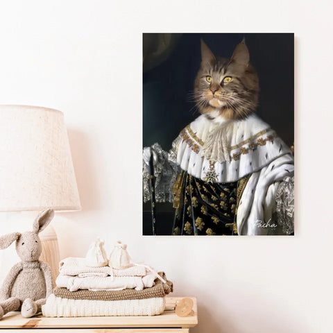 Tableau Animaux Portrait Personnalisé Renaissance Roi Louis XVIII de France