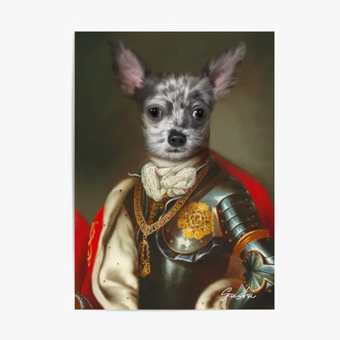 Tableau Animaux Portrait Personnalisé Renaissance Roi Charles Emmanuel III de Sardaigne