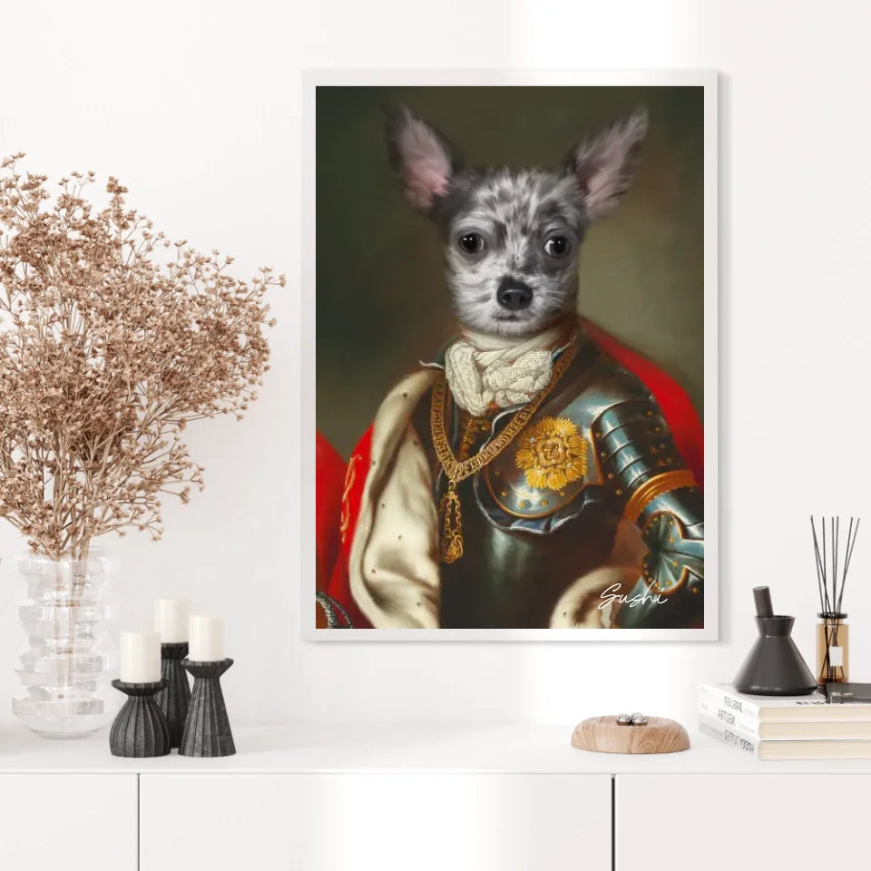 Tableau Animaux Portrait Personnalisé Renaissance Roi Charles Emmanuel III de Sardaigne