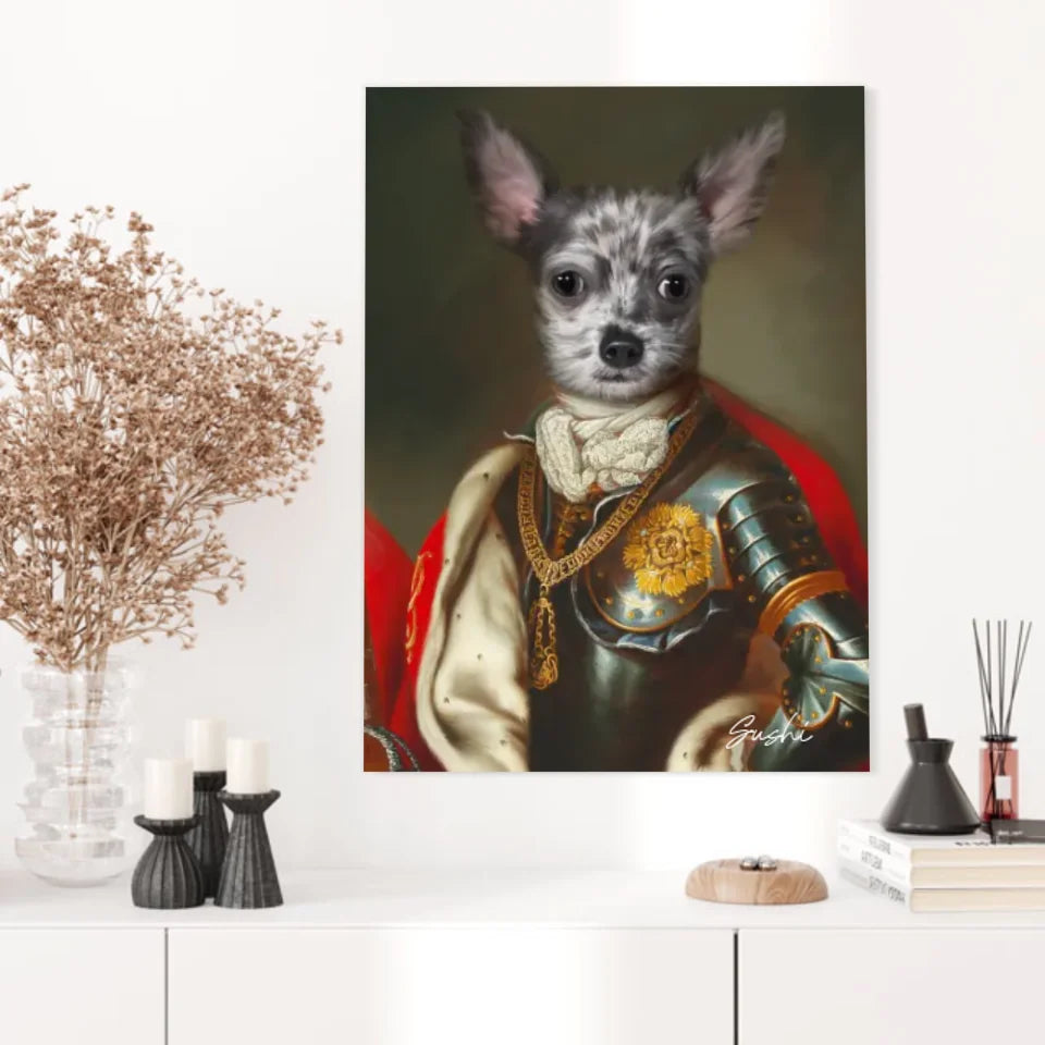 Tableau Animaux Portrait Personnalisé Renaissance Roi Charles Emmanuel III de Sardaigne