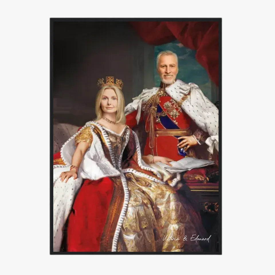 Tableau Personnalisé Portrait Photo Couple Royal Reine Victoria et Roi Edouard VII