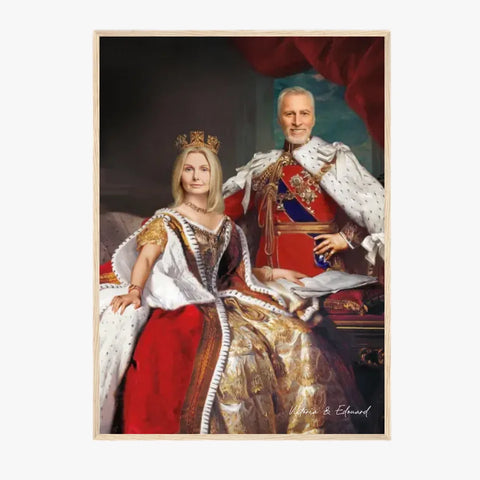 Tableau Personnalisé Portrait Photo Couple Royal Reine Victoria et Roi Edouard VII