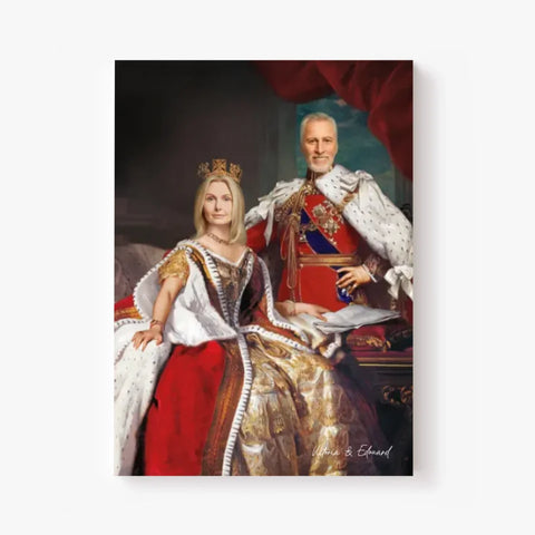 Tableau Personnalisé Portrait Photo Couple Royal Reine Victoria et Roi Edouard VII