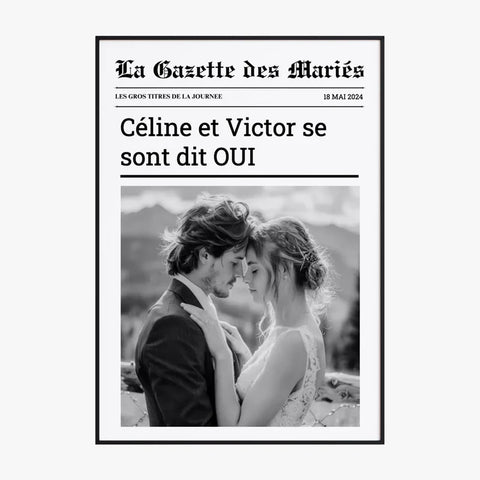 Affiche Personnalisée La Gazette des Mariés