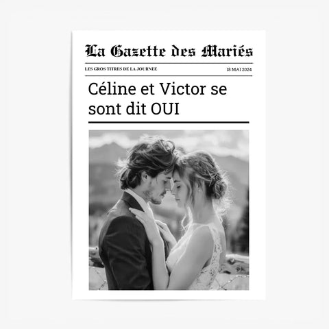 Affiche Personnalisée La Gazette des Mariés