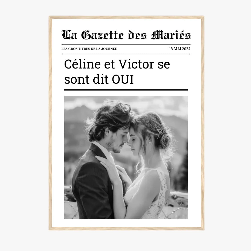 Affiche Personnalisée La Gazette des Mariés