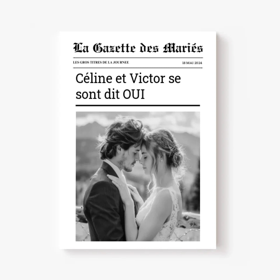 Affiche Personnalisée La Gazette des Mariés