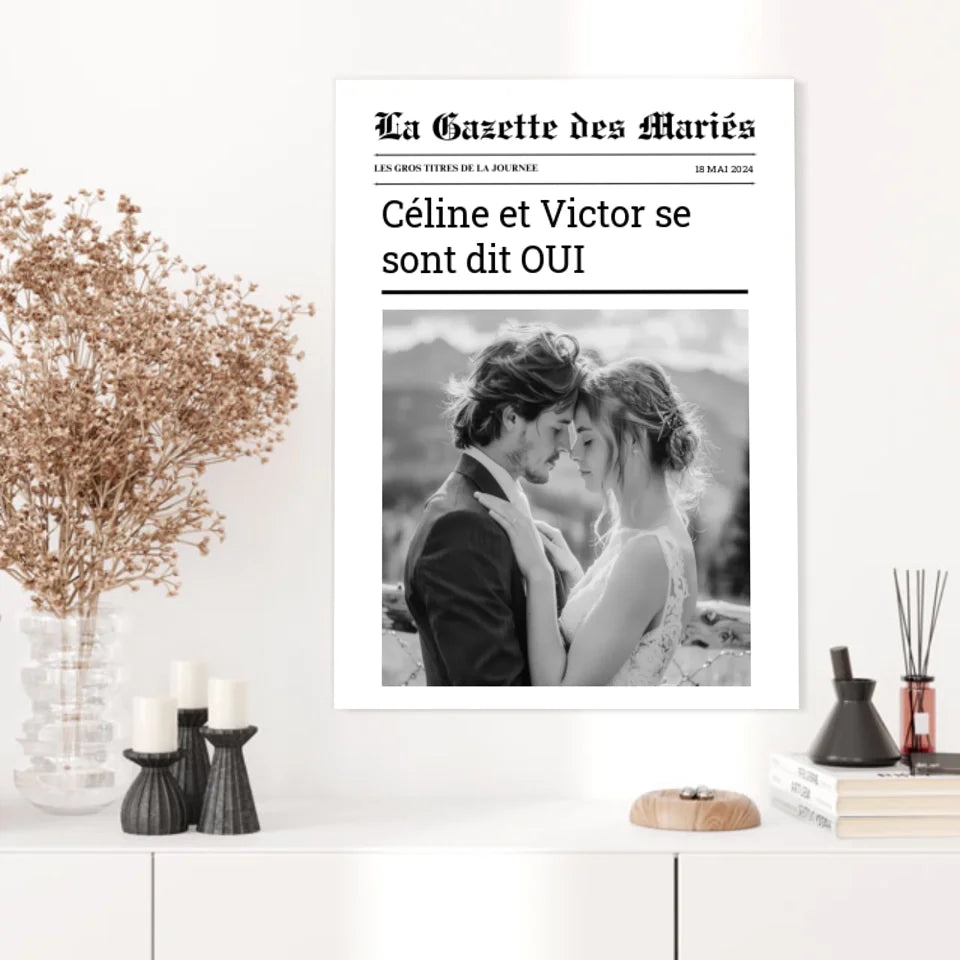 Affiche Personnalisée La Gazette des Mariés