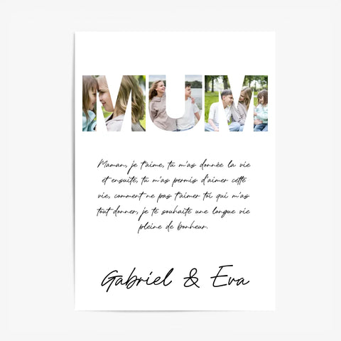 Tableau Famille Personnalisable Photo Mum