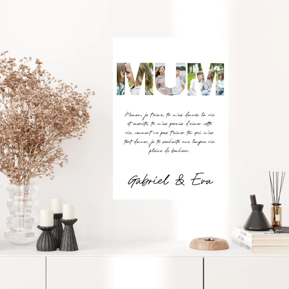 Tableau Famille Personnalisable Photo Mum