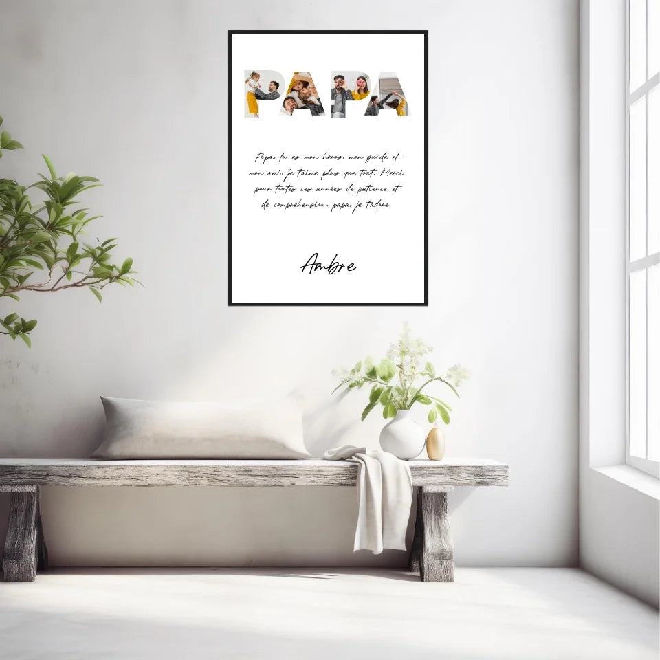 Tableau Famille Personnalisable photo Papa