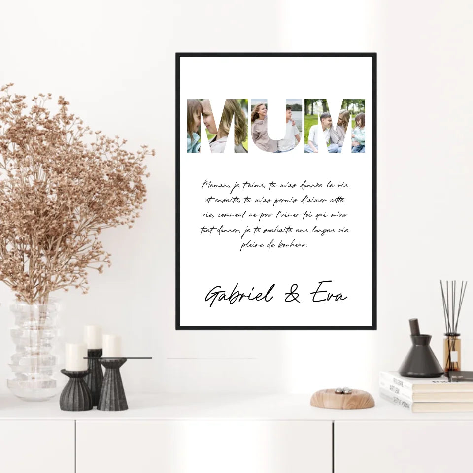 Tableau Famille Personnalisable Photo Mum