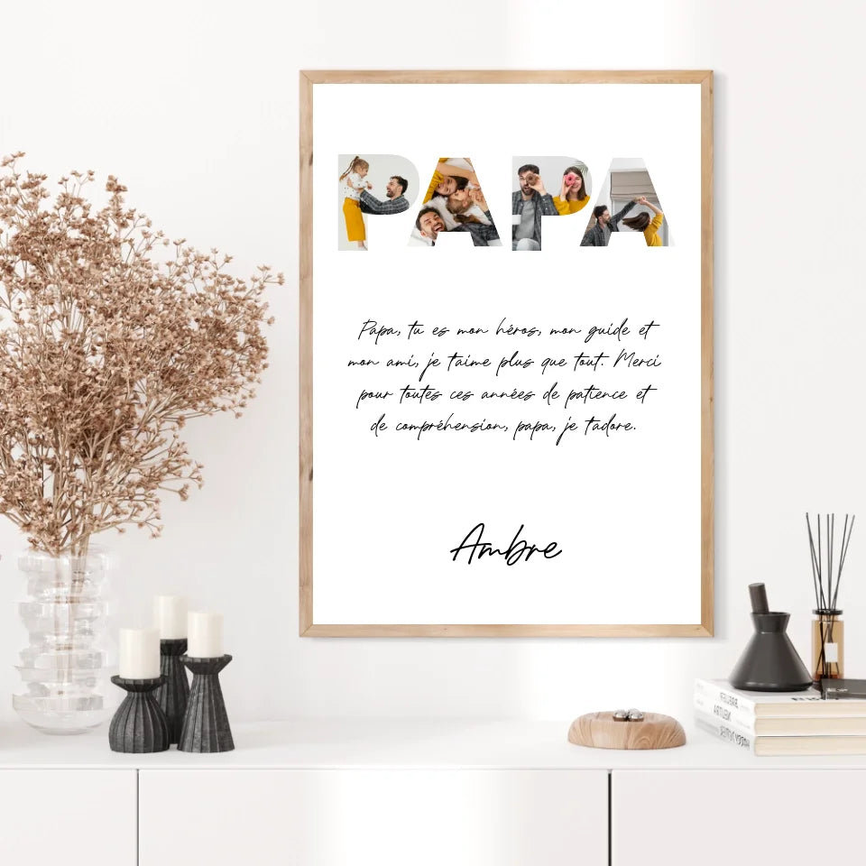 Tableau Famille Personnalisable photo Papa