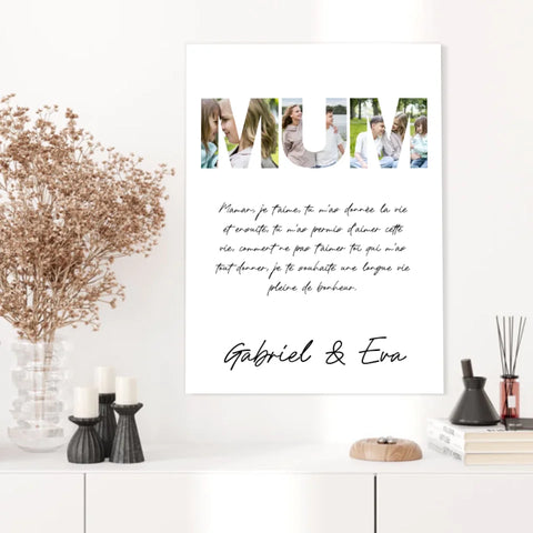 Tableau Famille Personnalisable Photo Mum