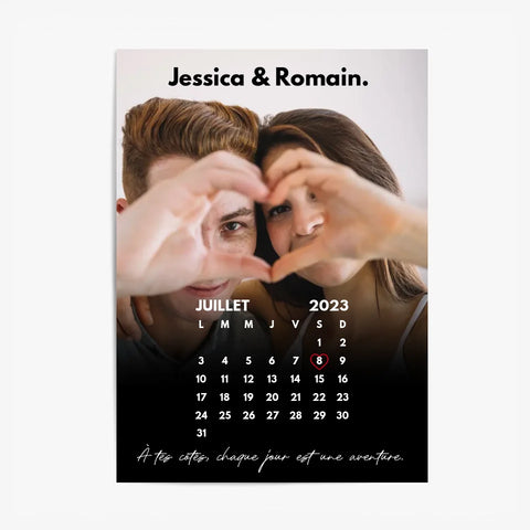 Affiche Personnalisée Calendrier Photo Couple