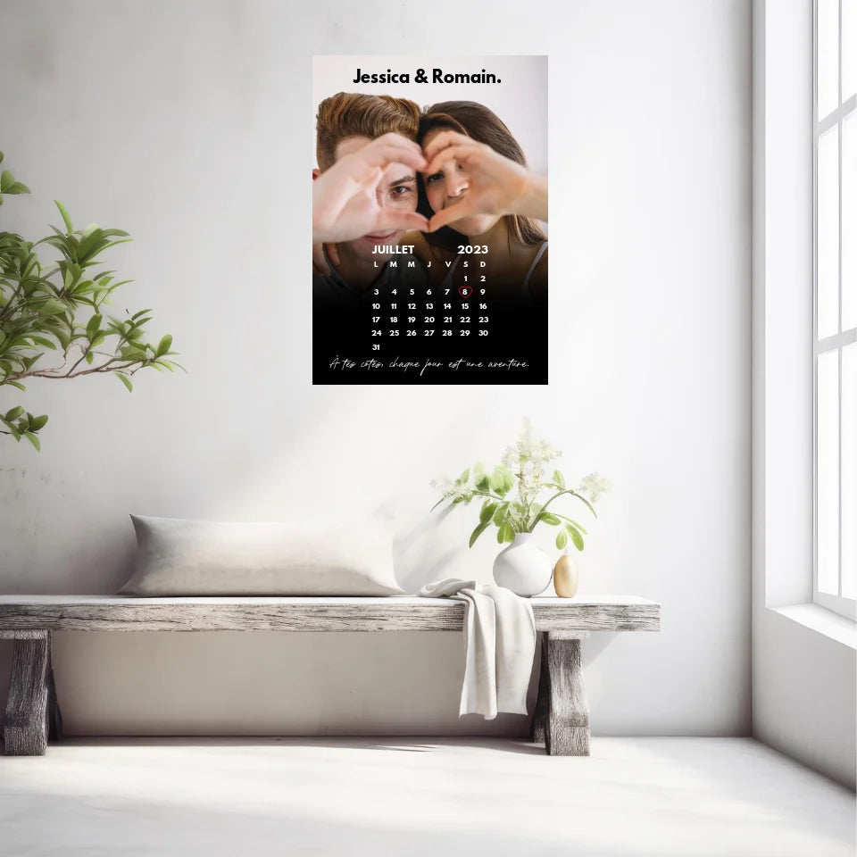 Affiche Personnalisée Calendrier Photo Couple