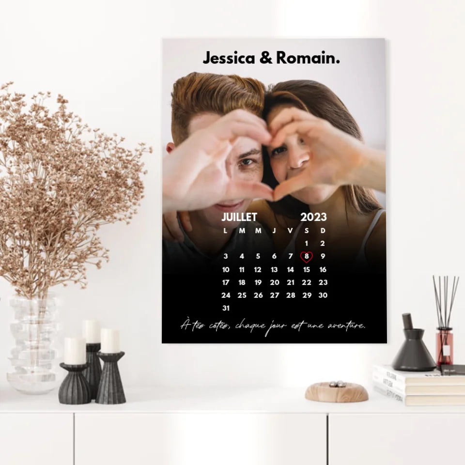 Affiche Personnalisée Calendrier Photo Couple