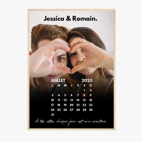 Affiche Personnalisée Calendrier Photo Couple