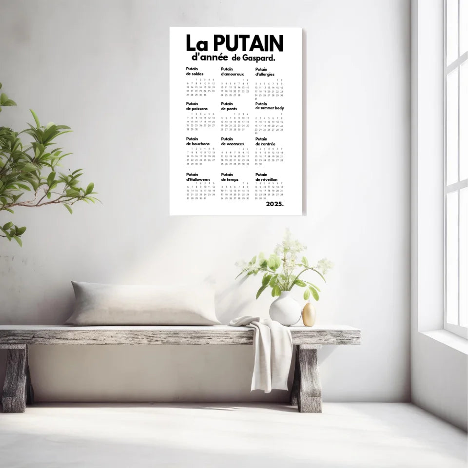 Affiche Personnalisée Calendrier La Putain d'Année