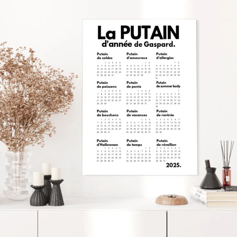 Affiche Personnalisée Calendrier La Putain d'Année