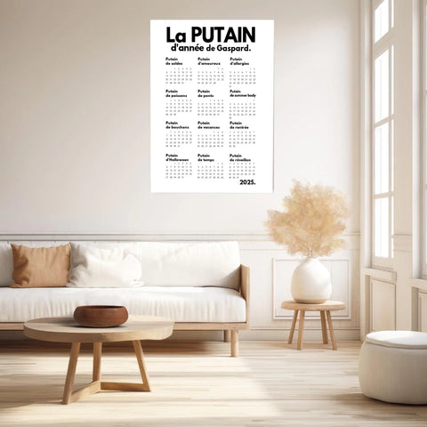 Affiche Personnalisée Calendrier La Putain d'Année