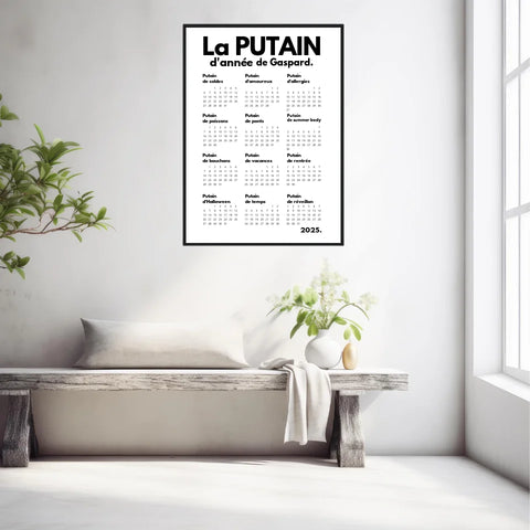 Affiche Personnalisée Calendrier La Putain d'Année