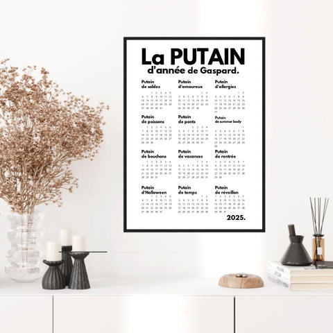 Affiche Personnalisée Calendrier La Putain d'Année