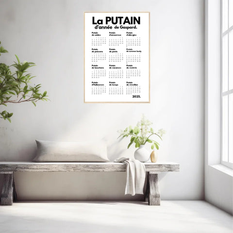 Affiche Personnalisée Calendrier La Putain d'Année