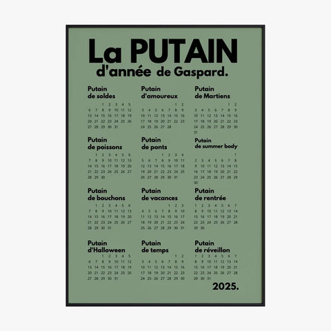 Affiche Personnalisée Calendrier La Putain d'Année