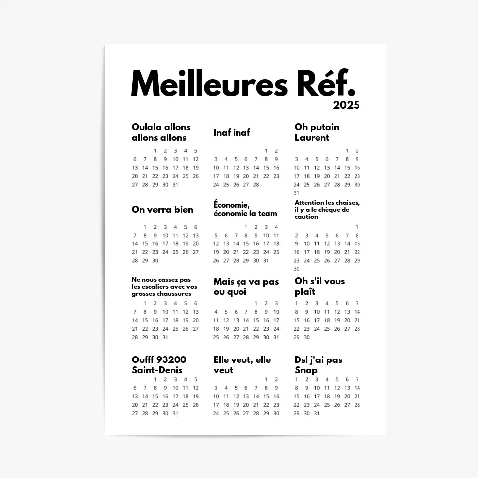 Affiche Personnalisée Calendrier Des Meilleures Réf