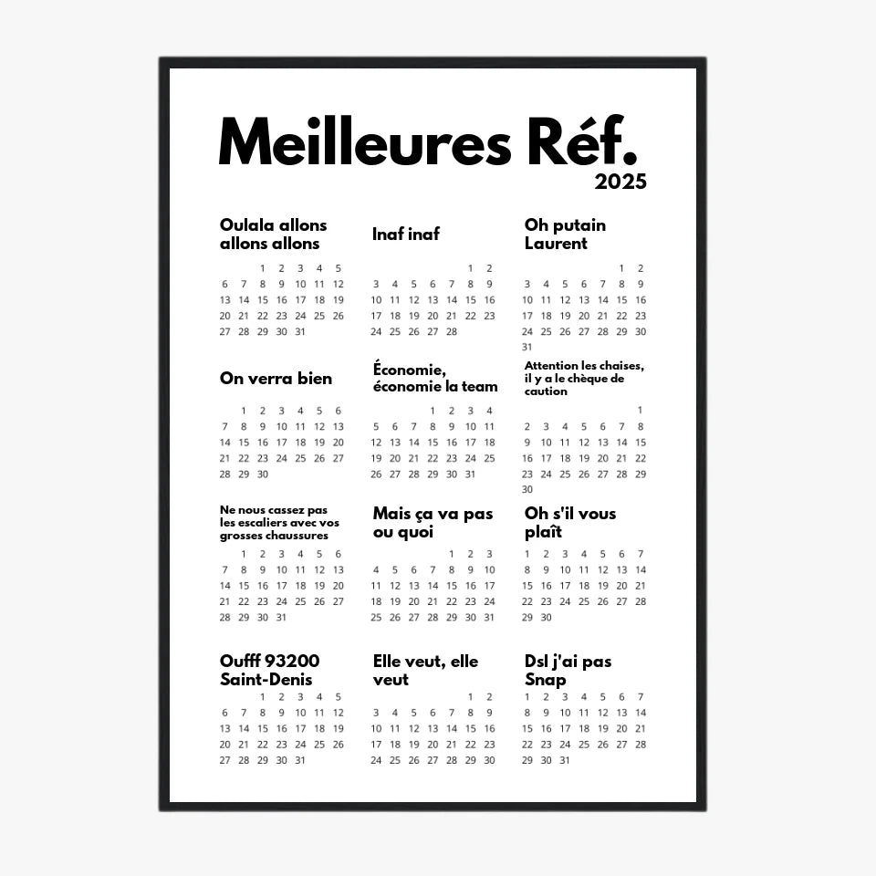 Affiche Personnalisée Calendrier Des Meilleures Réf